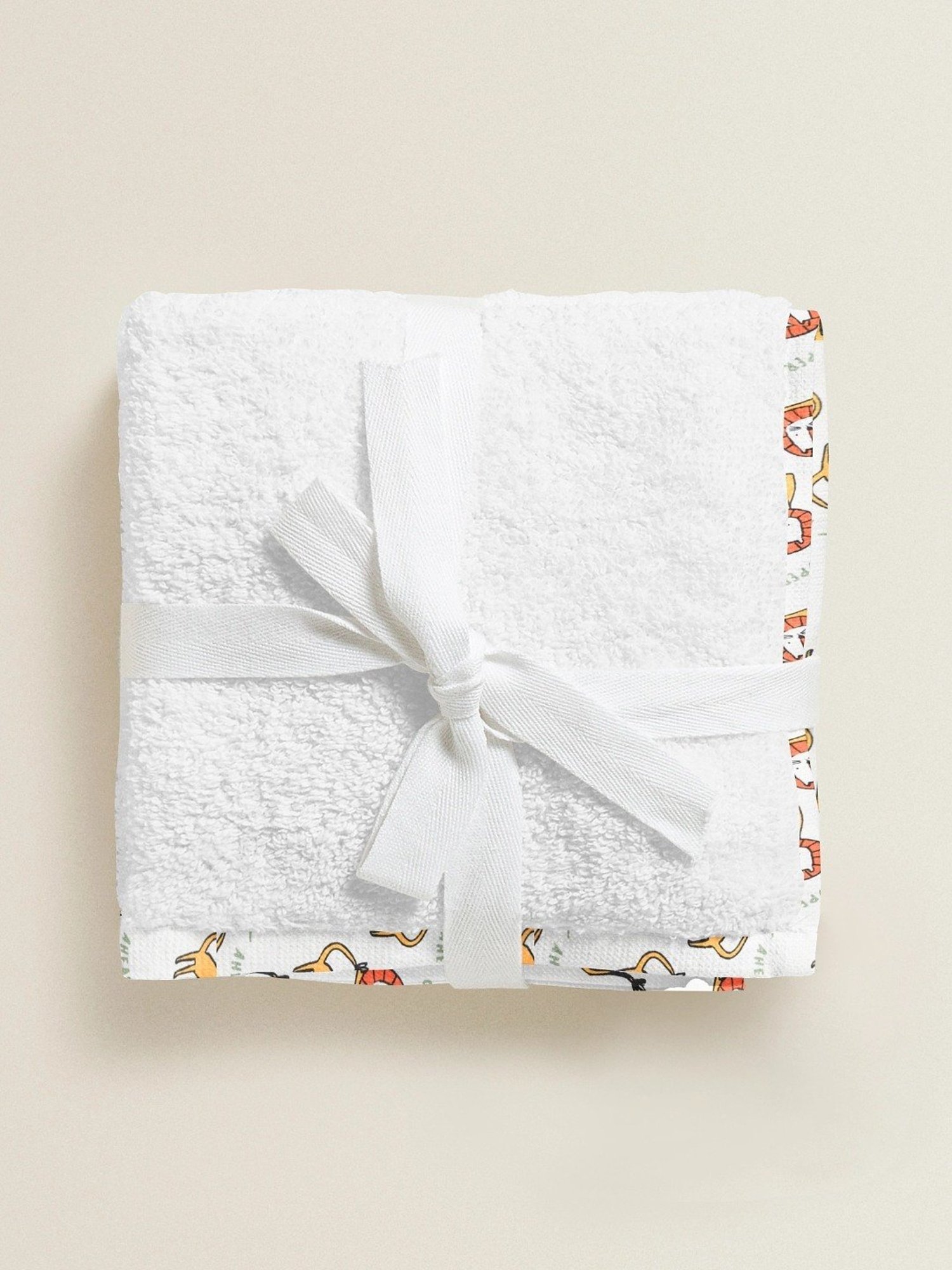 The Baby Atelier White Cotton Junior Towel - Set of 2
