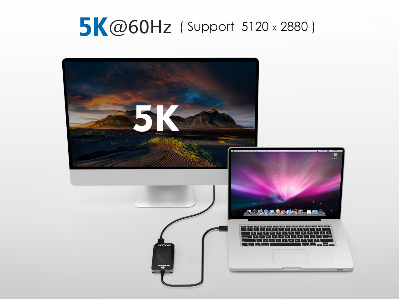 Wavlink Thunderbolt 3 to Dual 4K DisplayPort Adapter for Mac & Windows, Support Dual DisplayPort Displays 4K 60Hz Monitors Or One 5K, Super Speed Up to 40Gbps-Thunderbolt Certified, Plug and Play