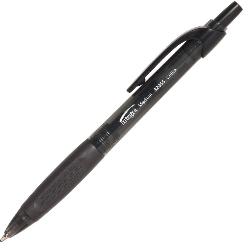 Integra Ballpoint Pen Retractable Medium Point Black Barrel/Ink 82955