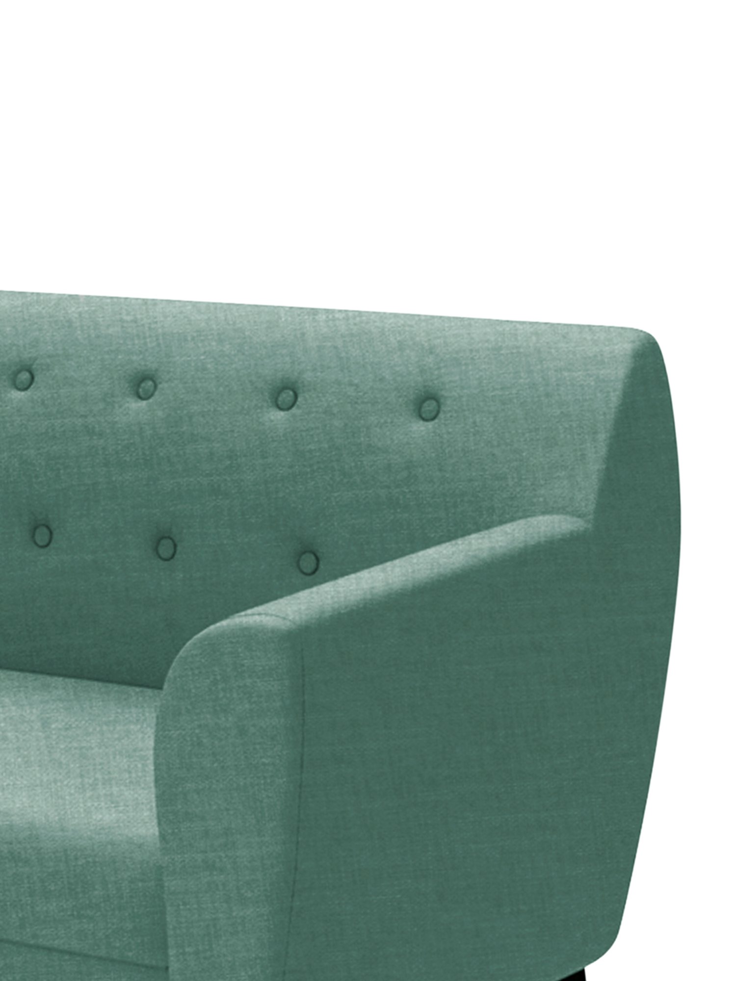 Trevi Imperial Green Fabric & Neem Wood 5 Seater RHS Sectional Sofa