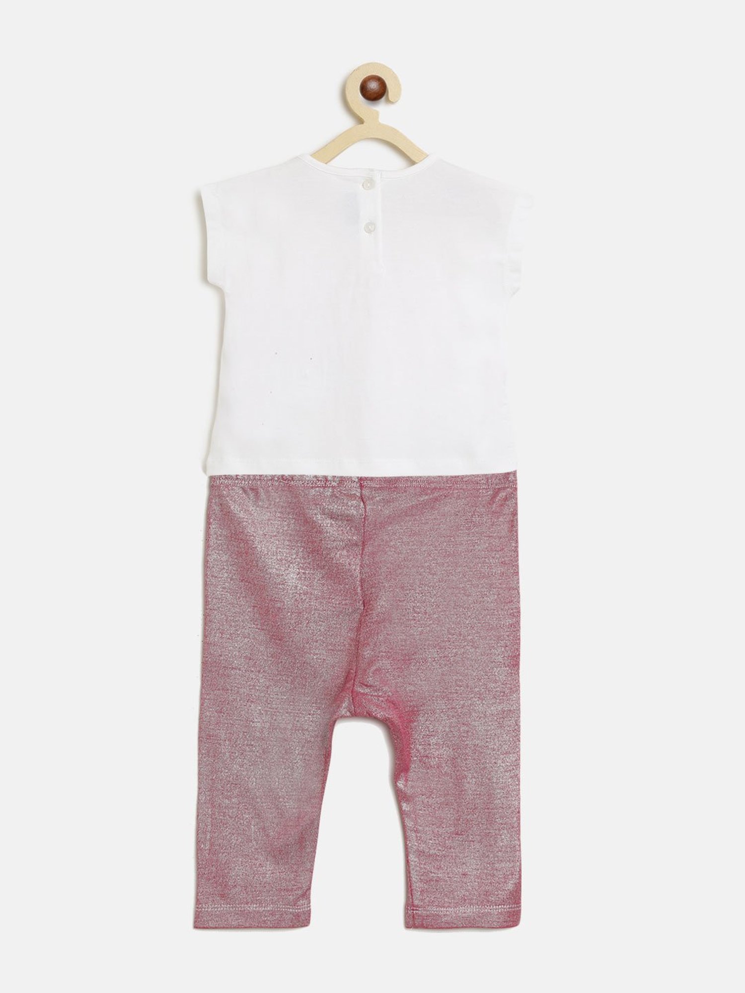 Chicco Kids White & Pink Embellished Top with Leggings