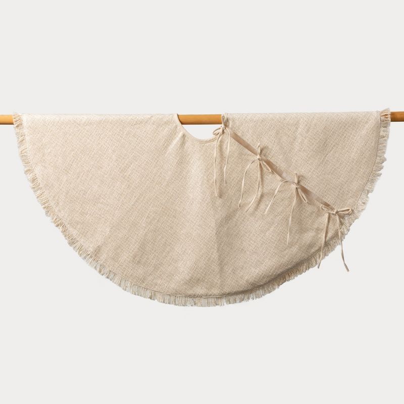 Saro Lifestyle Galvanized Christmas Tree Ring With Gold Rim