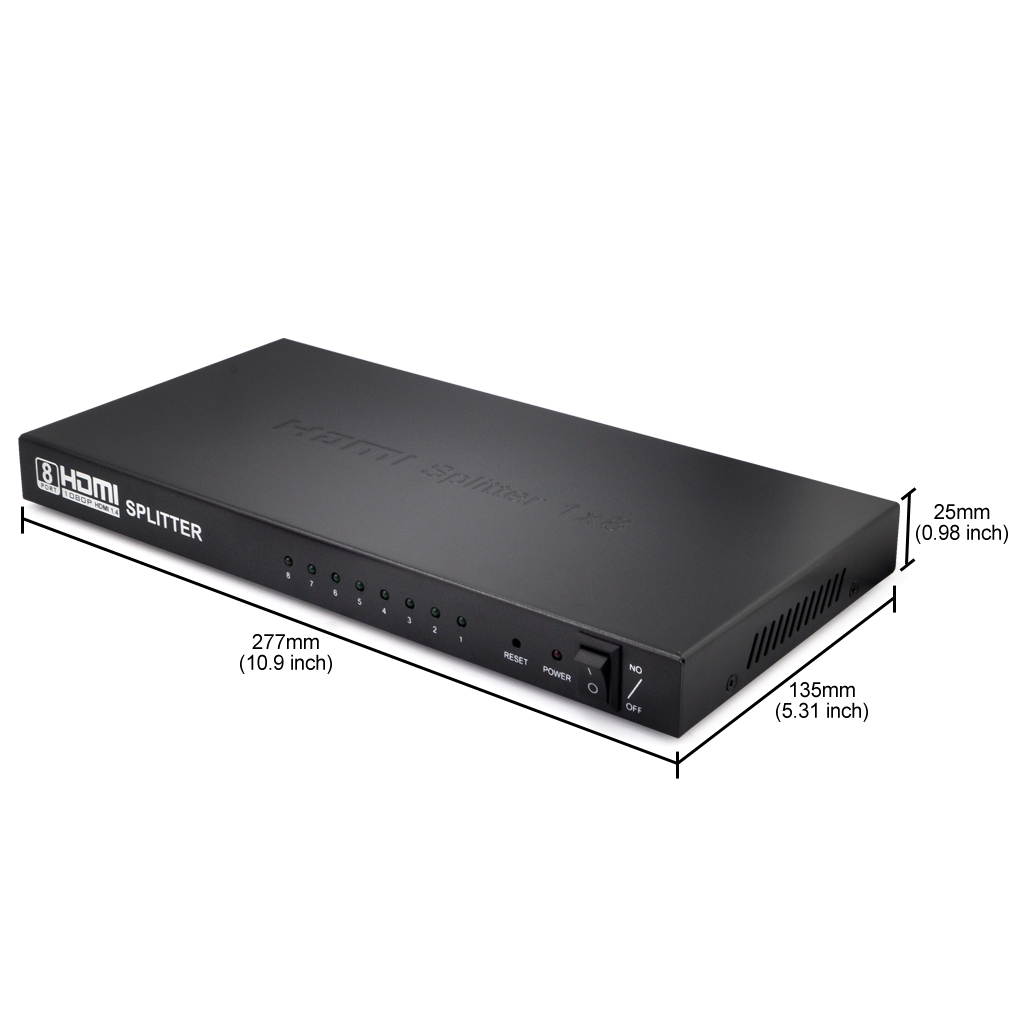 iKKEGOL 8 Port HDMI Splitter Switch Amplify V1.4 108P 3D Video Audio STB HDTV HDCP PS3 DVD