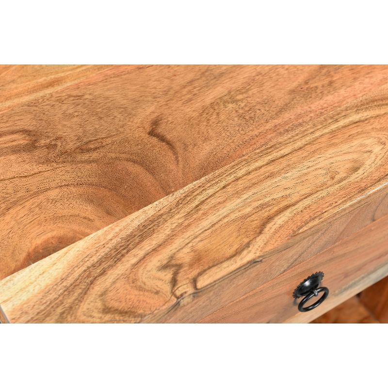 Ajmer Nightstand Solid Wood Bedside Table Natural - Timbergirl