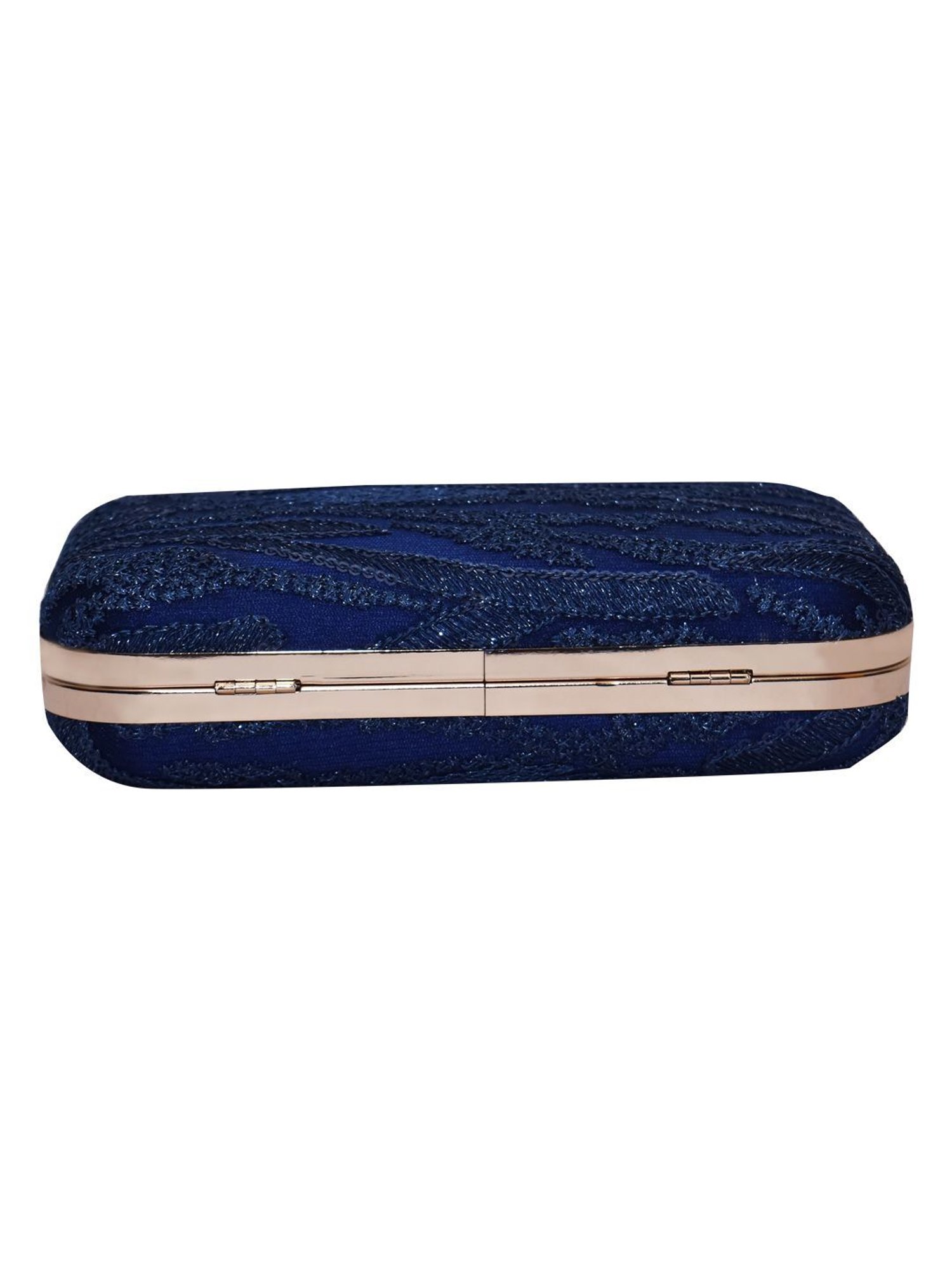Horra Blue Embroidered Clutch