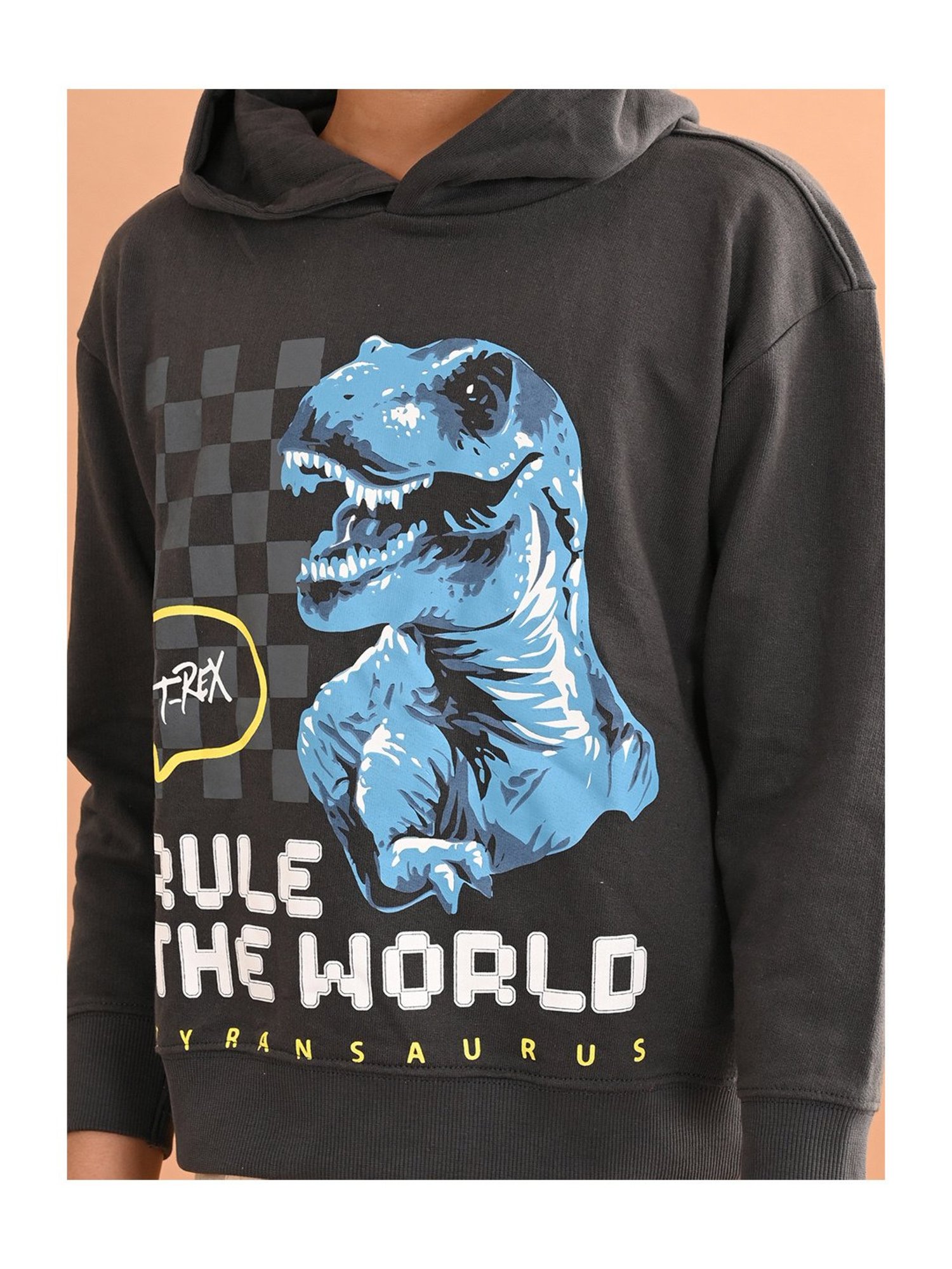 LilPicks Kids Dark Grey Printed Full Sleeves Sweatshirt