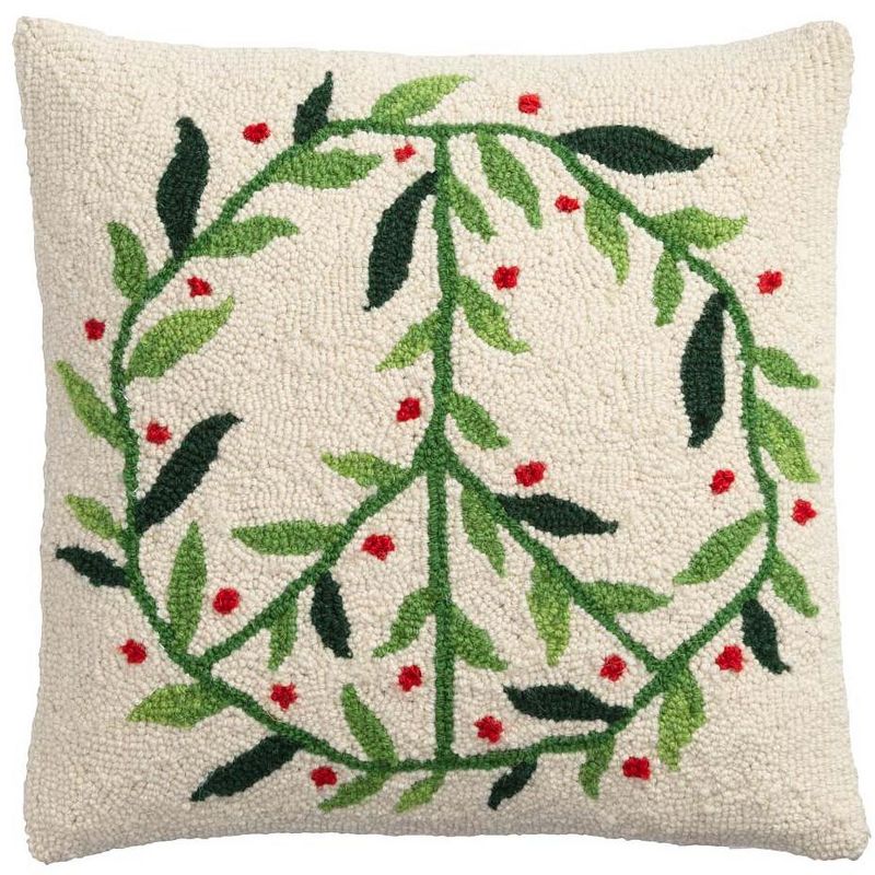 VivaTerra Peace Sign Hand-Hooked Pillow
