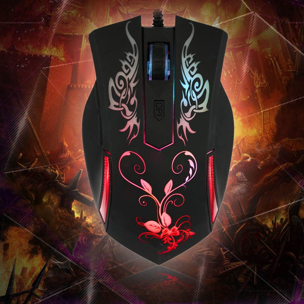 Adjustable 2400DPI 6 Buttons Optical USB Wired Gaming Game Mouse LED for PC Laptop