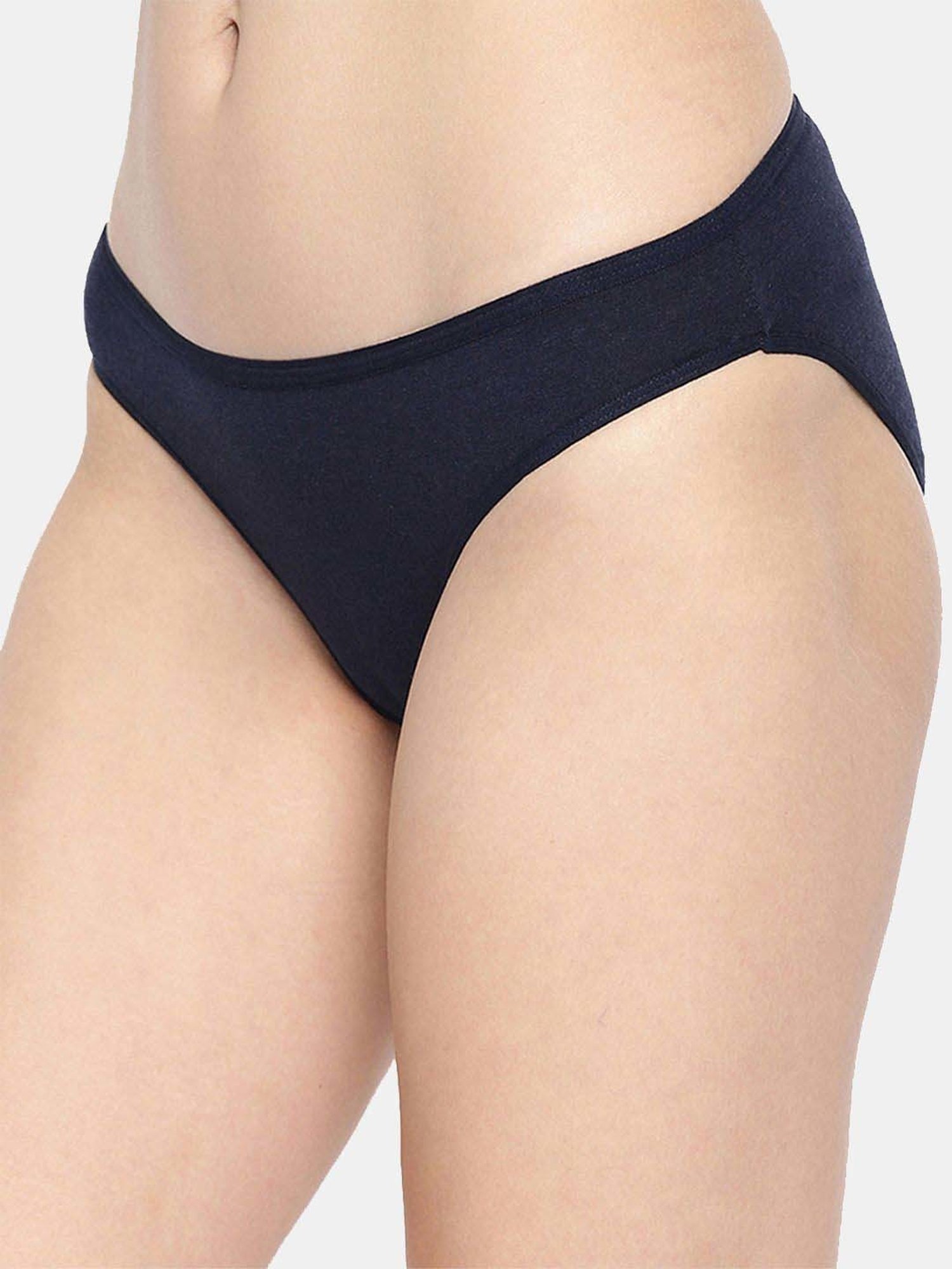 Inner Sense Navy & Beige Plain Bikini Panty - Pack Of 2