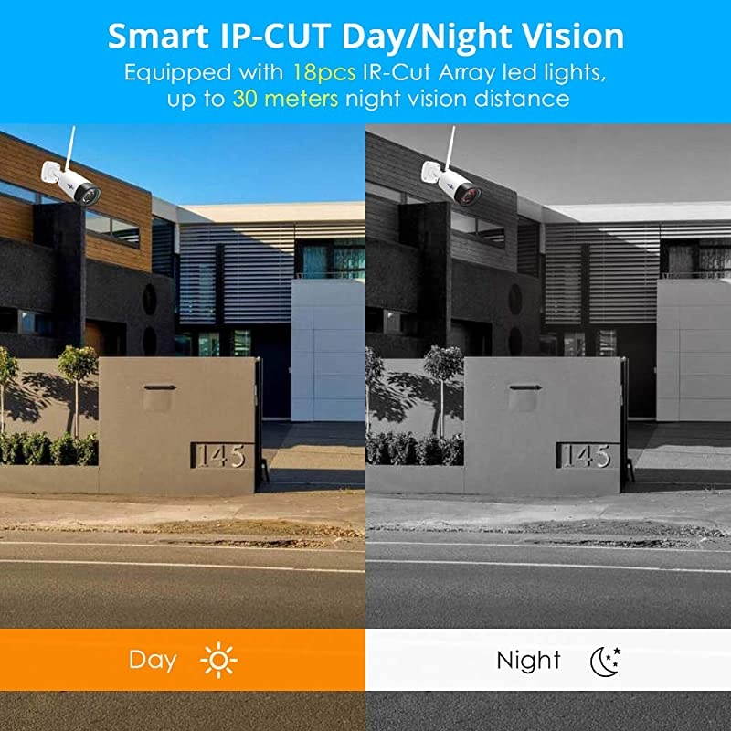 2K Outdoor Security Camera,Two-Way Audio,3MP Surveillance IP Cameras,IP66 Waterproof,Remote Viewing,Motion Detection,Day&Night Vision,Cloud&SD Storage,Compatible with  Wireless Systems