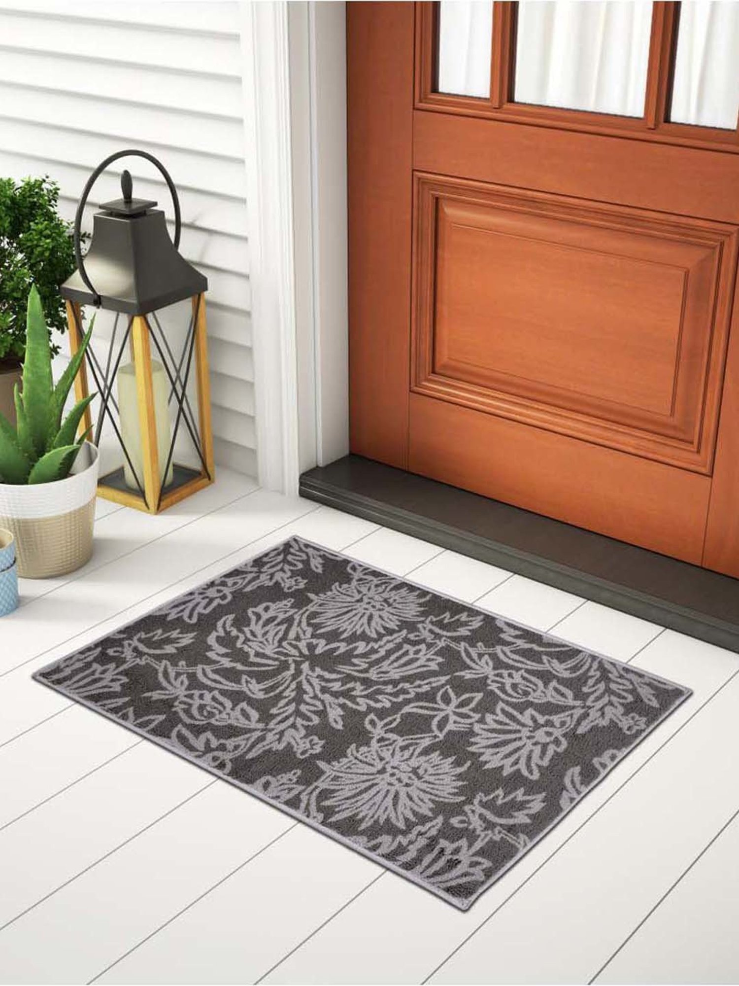 Welspun ETHAN Grey Polyester 1306 GSM Large Foot Mat