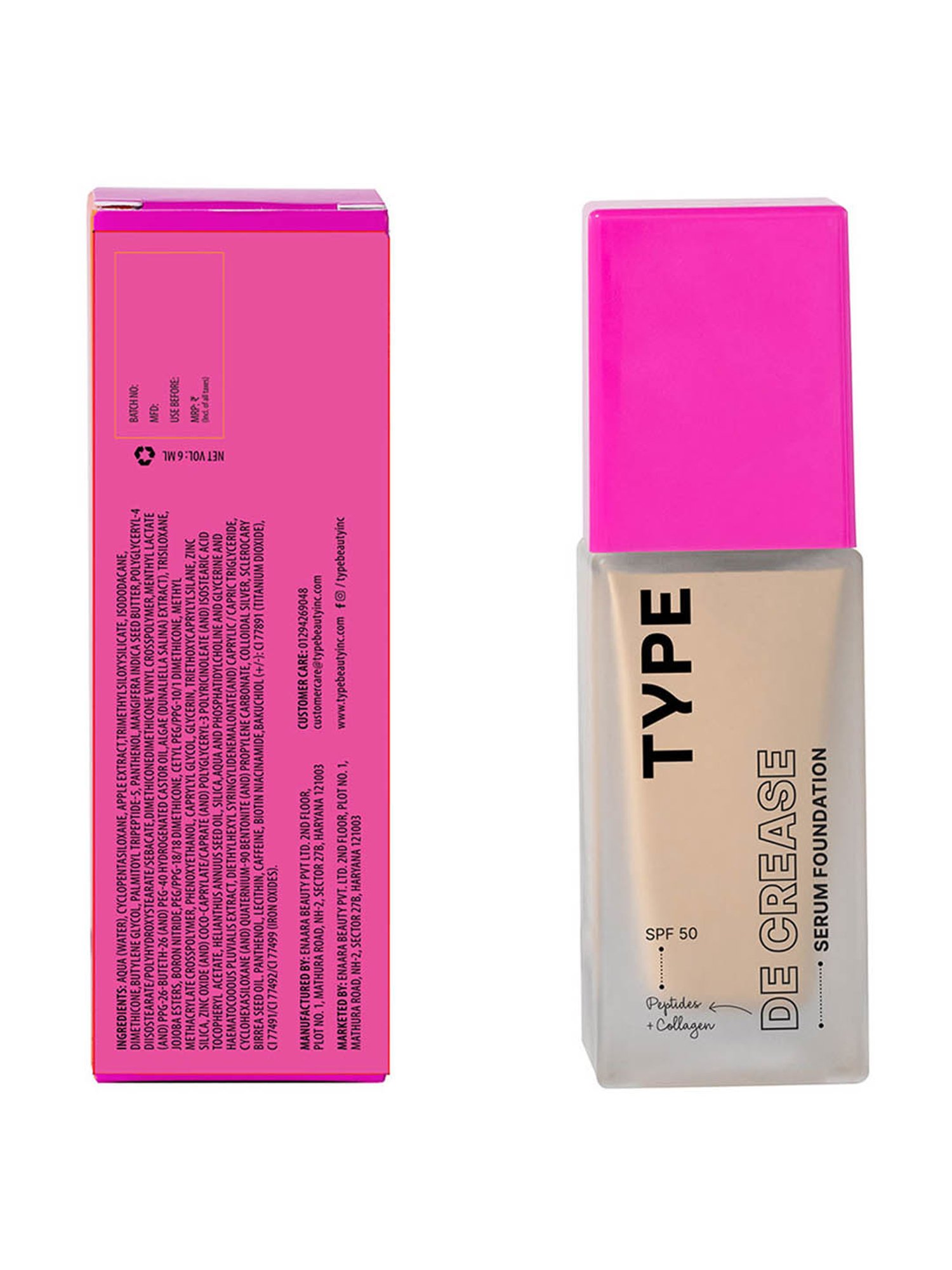 TYPE BEAUTY Decrease SPF 50 PA ++++  Serum Foundation Oatmeal - 30 ml