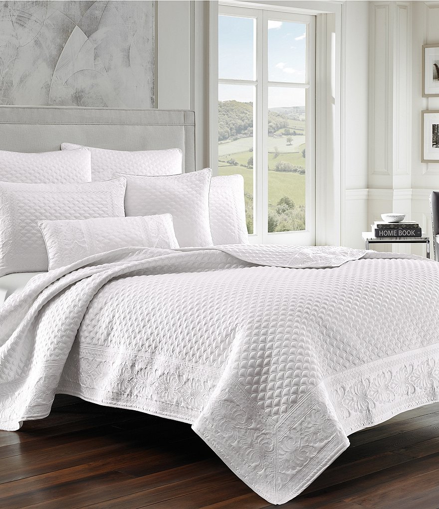 J. Queen New York Zilara Embroidered Quilted Satin Coverlet