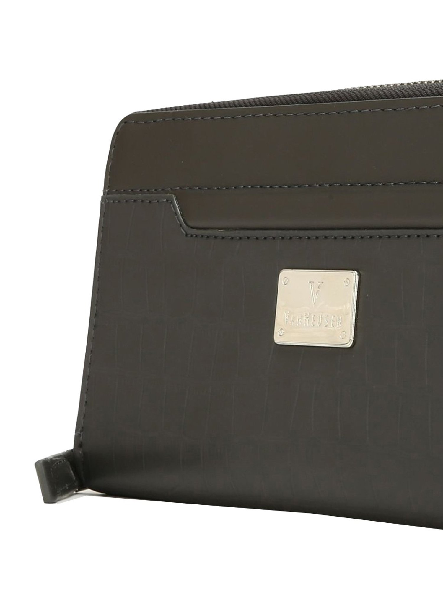 Van Heusen Olive Textured Zip Around Wallet for Women