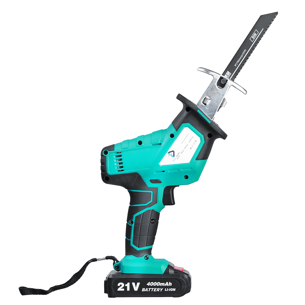 Doersupp 24V 6 Inch Cordless Electric Chain Saw Wood Cutter 550W One-Hand Saws Woodworking Machine W/ 1pc Battery-US Plug/Black