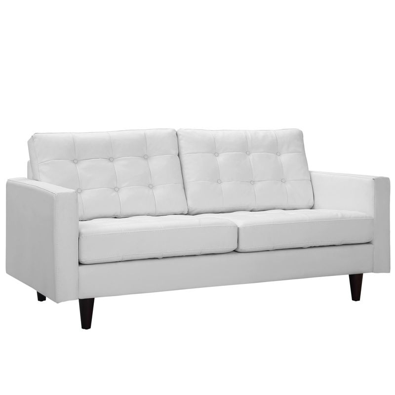 Empress Bonded Leather Loveseat White - Modway