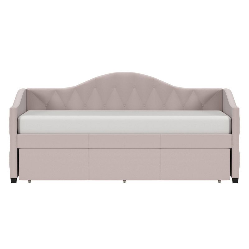 Twin Jamie Complete Upholstered Daybed with Trundle Blush - Hillsdale Furniture