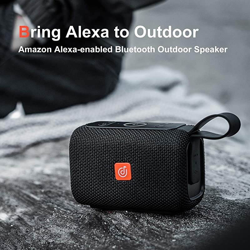 Upgrade]  E-go Alexa-Enabled Portable Bluetooth Speaker with Superior Sound, 33ft Bluetooth Range, Built-in Mic, Ultra-Portable Design, IPX6 Waterproof for Home and Outdoor