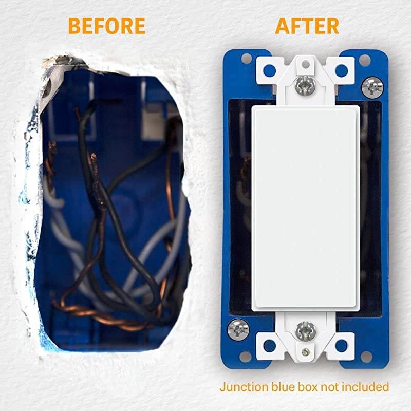 Blank Adapter Insert for Decorator Wall Plates Unbreakable Polycarbonate Thermoplastic UL Listed 6001W White