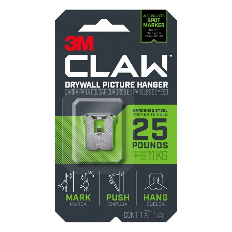 3M 25lb CLAW Drywall Picture Hanger with Spot Marker