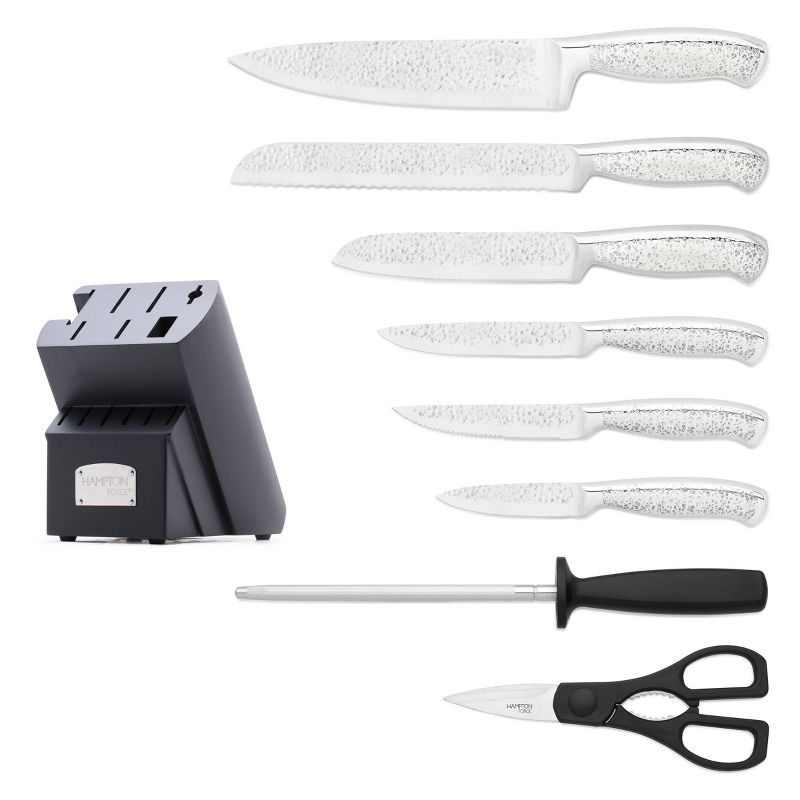 Hampton Signature Argentum Hammered - 14pc Knife Block Set, Forged