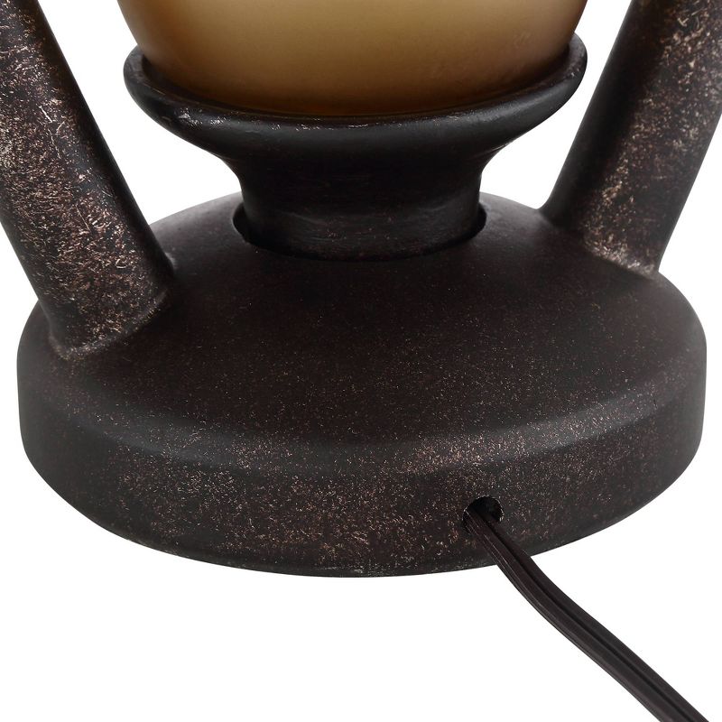 Franklin Iron Works Horace Brown Miner Nightlight Black Shade Table Lamps Set of 2