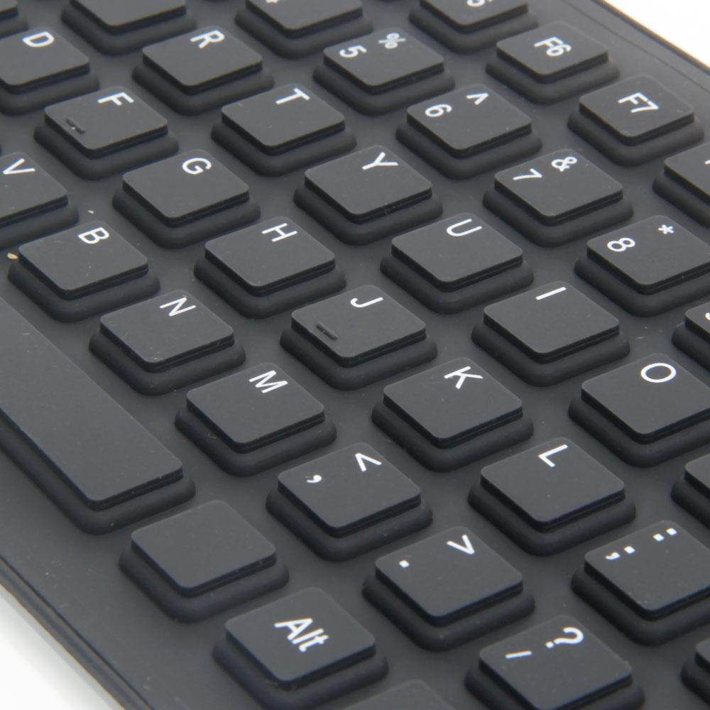 USB 2.0 Silicone Roll Up Foldable Computer Keyboard Black