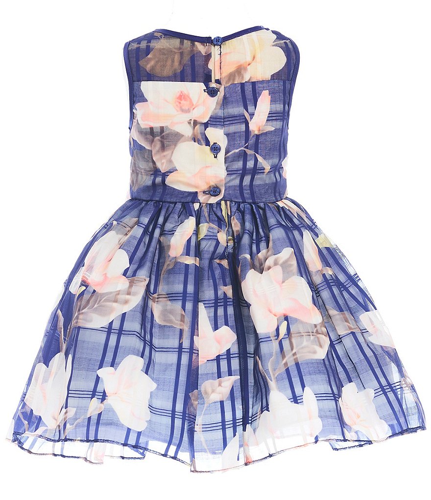 Rare Editions Little Girls 4-6X Scuba Crepe/Colorblock Fit-And-Flare Dress