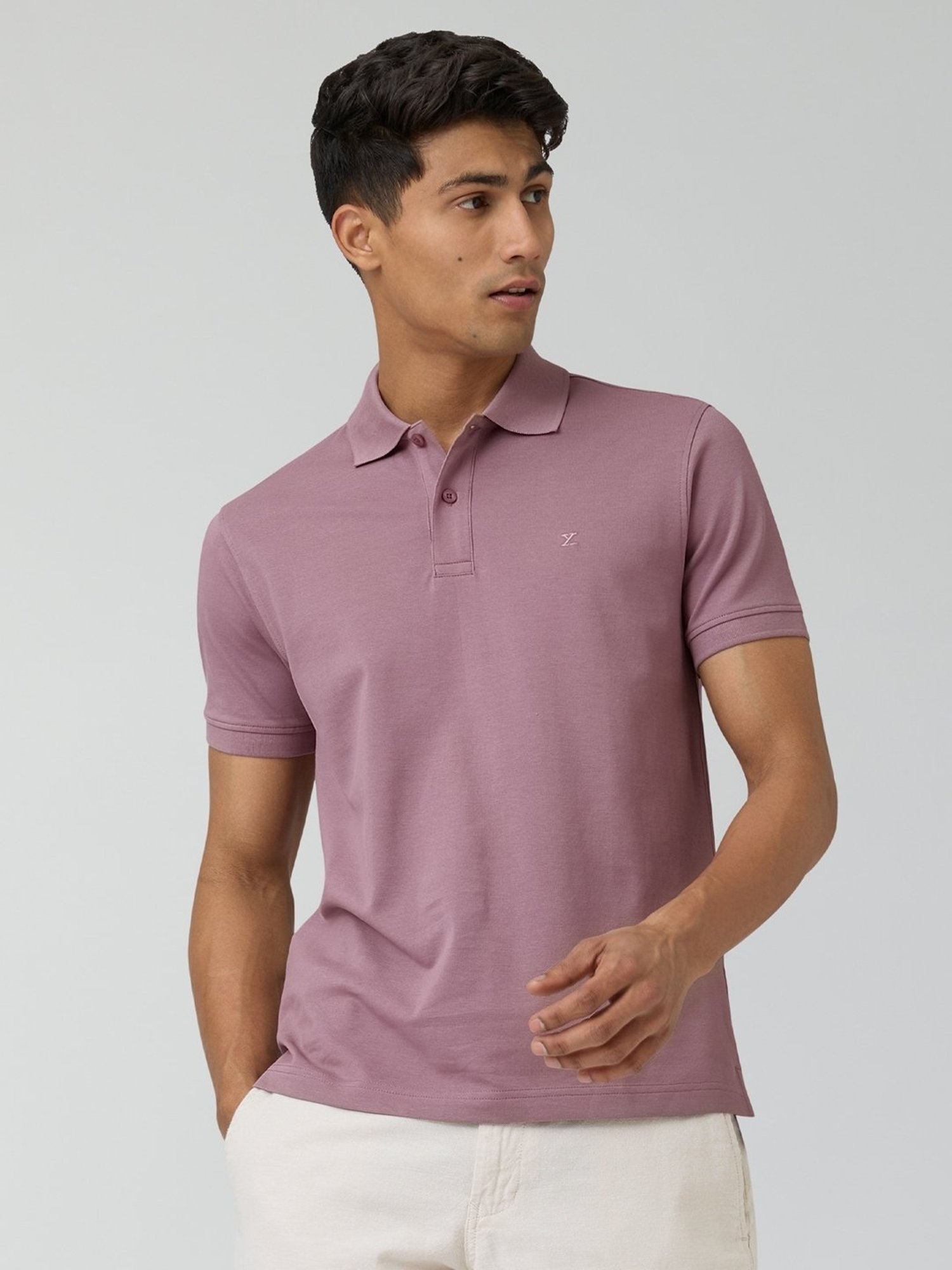 XYXX Rose Blush Cotton Regular Fit Polo T-Shirt