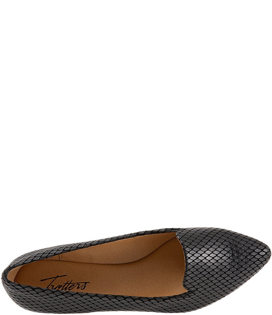 Trotters Harlowe Pattern Detail Leather Flat Loafers