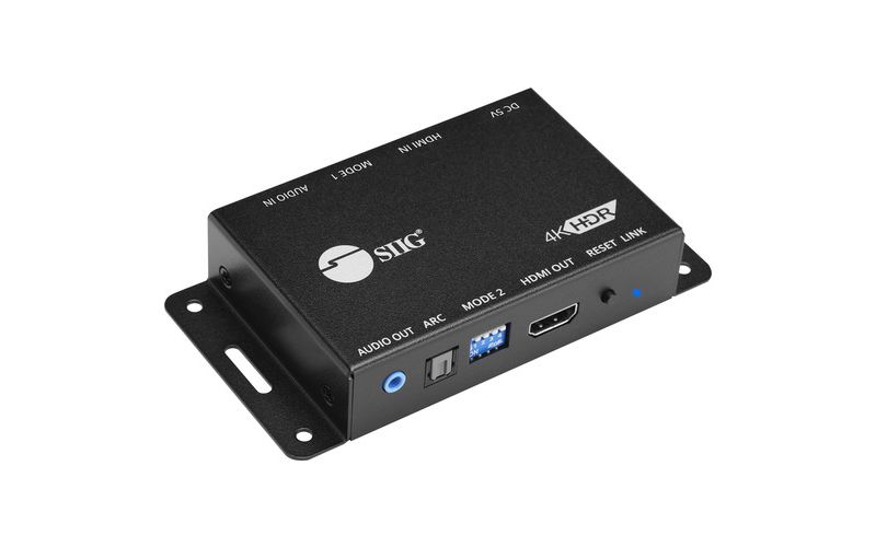SIIG HDMI 2.0 Audio Extractor/Embedder - Functions: Audio De-embedding, Audio Embedding, EDID Recorder - 3840 x 2160 - Audio Line In - Audio Line Out