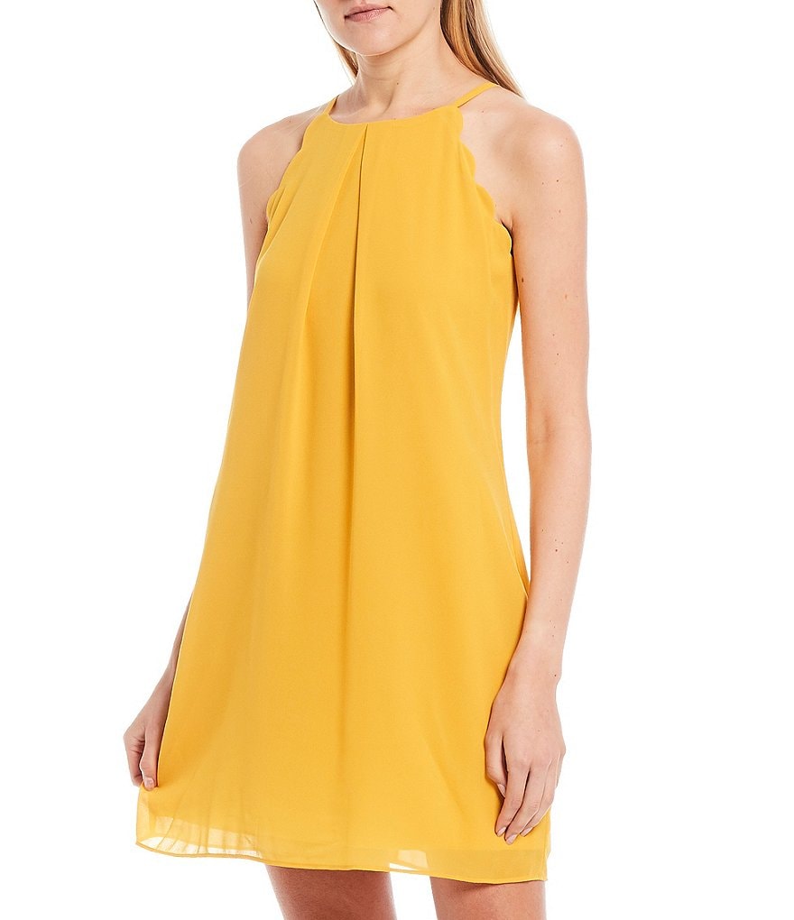 I.N. San Francisco Scalloped Shift Dress