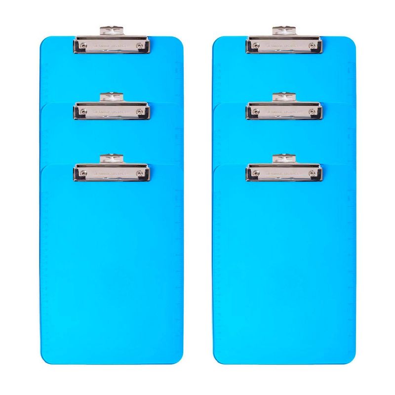 6pk Letter Size Plastic Clipboards Neon Blue - Charles Leonard