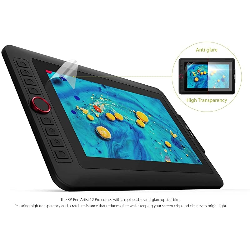 Artist12 Pro 11.6 Inch Drawing Monitor Pen Display Full-Laminated Graphics Drawing Tablet with Tilt Function Battery-Free Stylus and 8 Shortcut Keys(8192 Levels Pen Pressure and 72% NTSC)