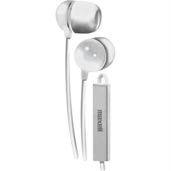 Maxell 190303 - Iemicwht Stereo In-Ear Earbuds With Microphone & Remote (White)