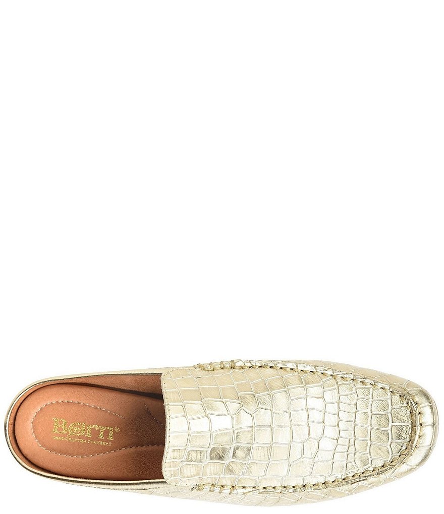 Born Capricorn Embossed Leather Mule Slides