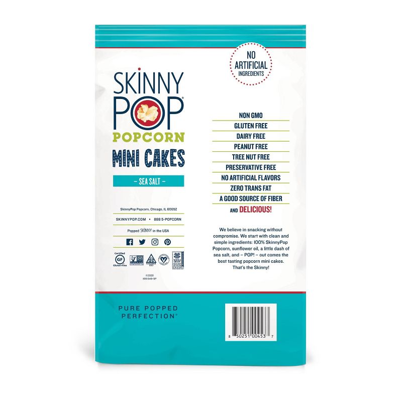 SkinnyPop Sea Salt Popcorn Mini Cakes - 5oz
