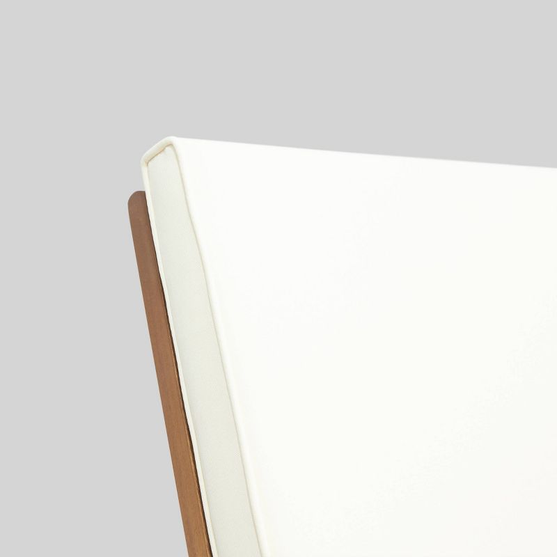 Abbottsford 3pc Acacia Wood Rocking Chairs and Side Table Set - Brown/Cream - Christopher Knight Home