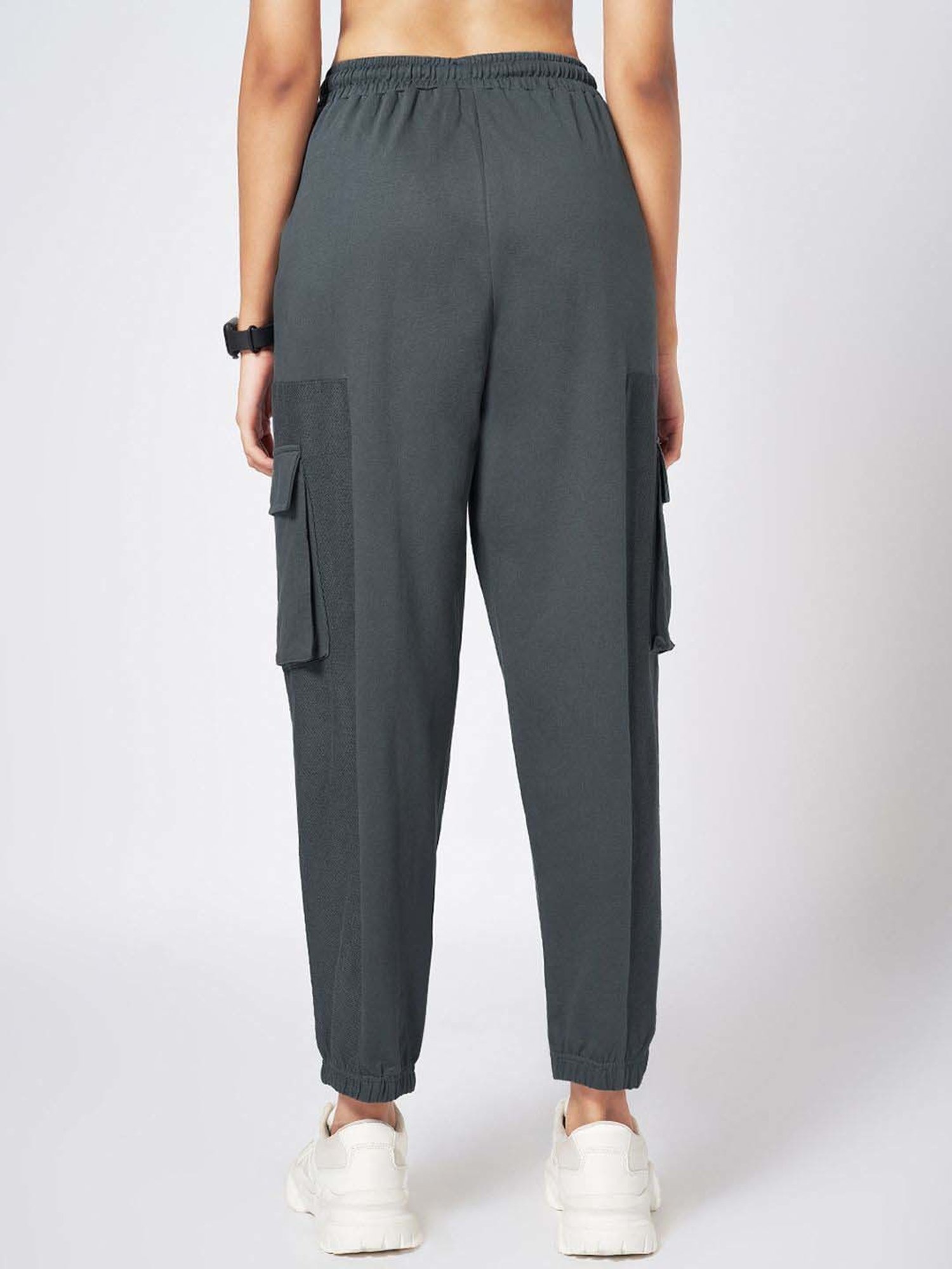 Ajile by Pantaloons Grey Cotton Plain Joggers