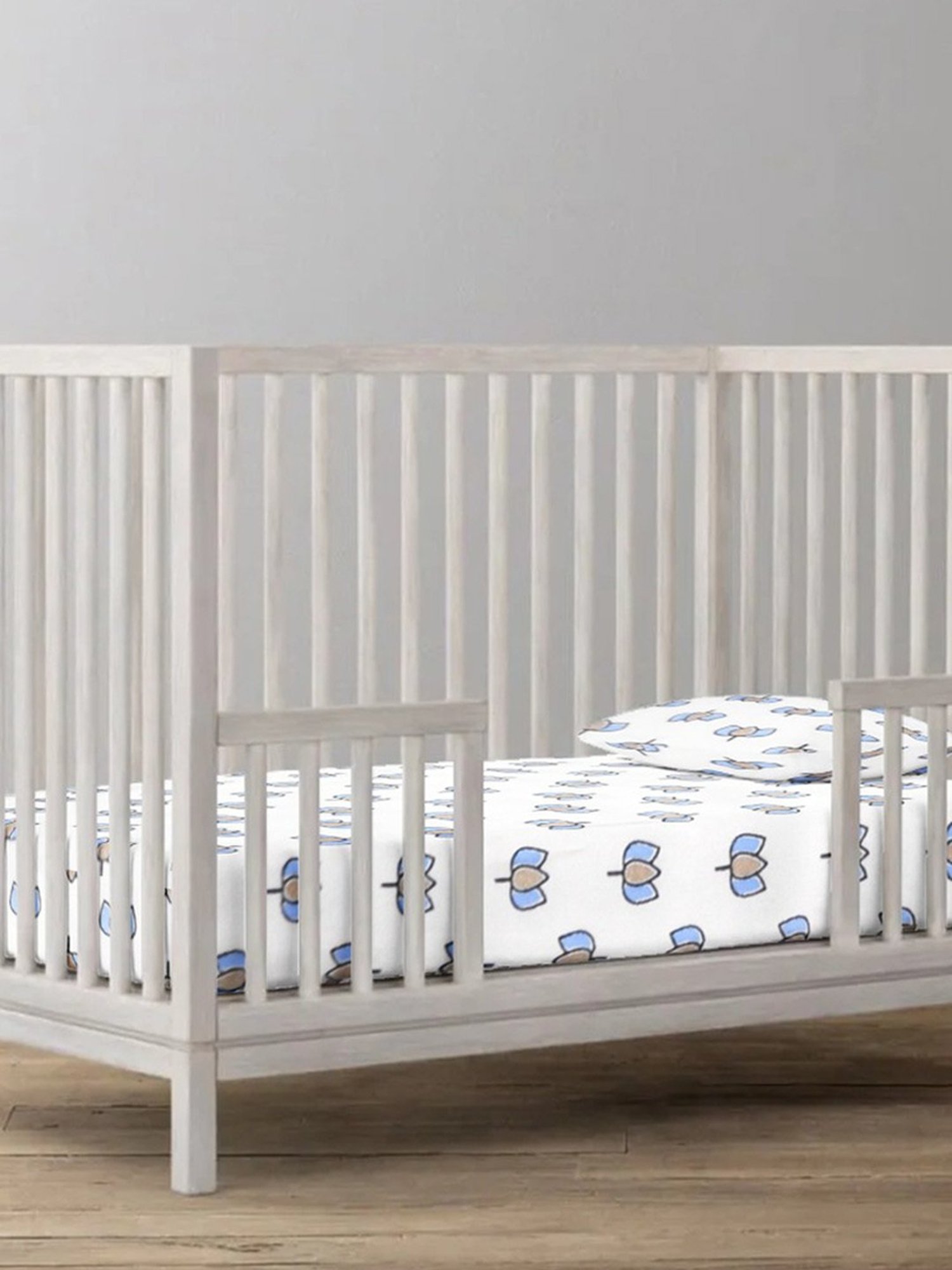 The Baby Atelier White Cotton Fitted Crib sheet