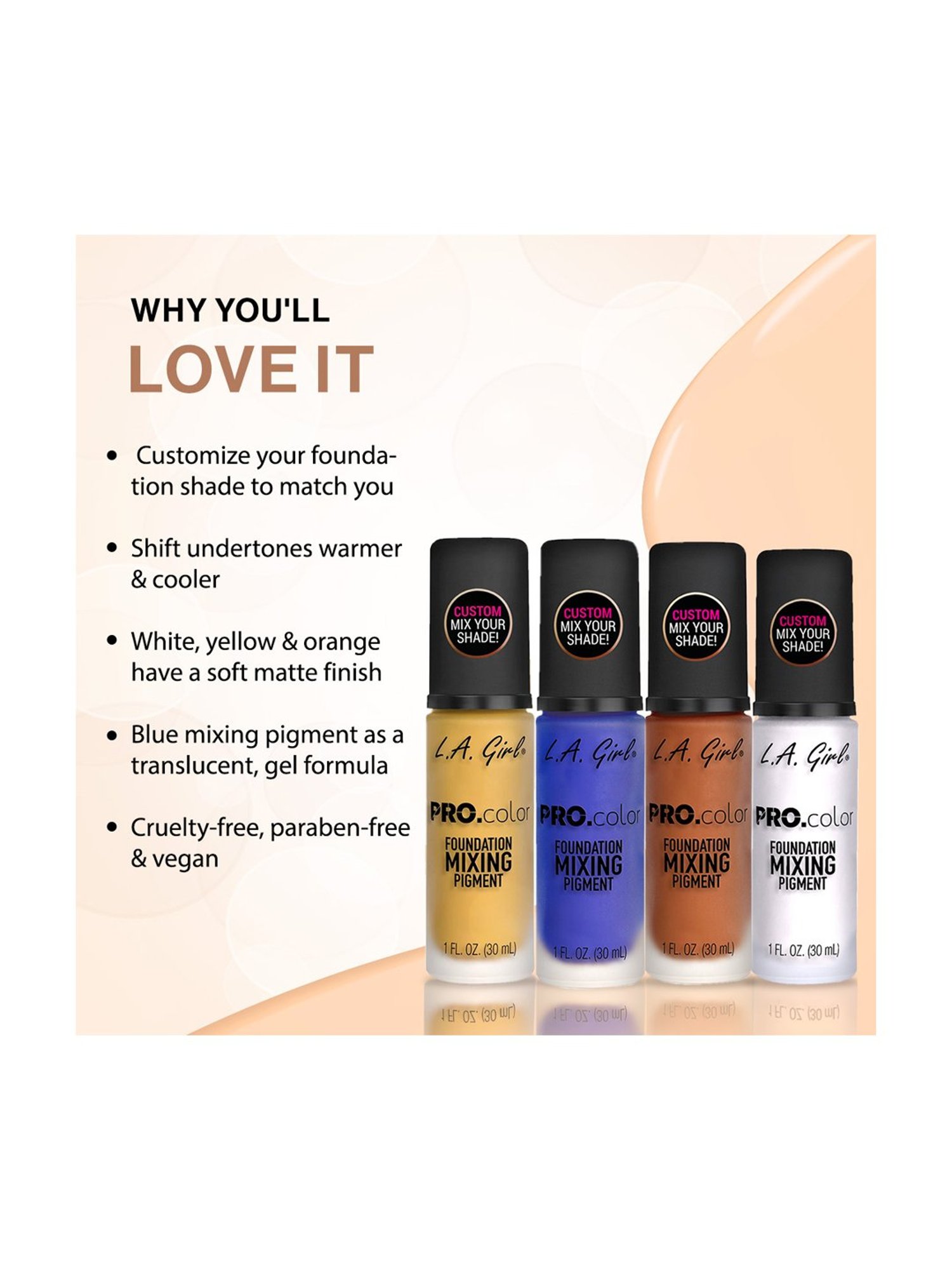 L.A. Girl PRO Color and PRO Matte Foundation Orange - 30 ml