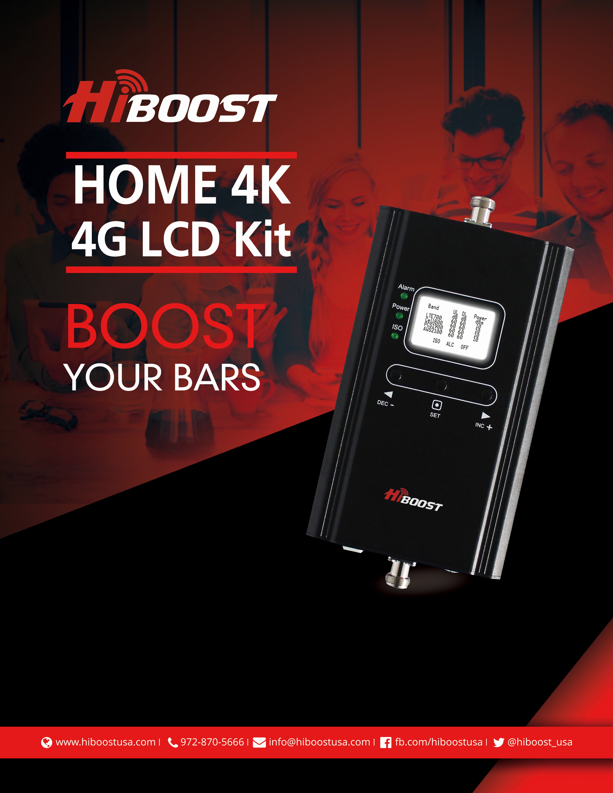 LTE ATT TMobile 65dB 700MHz Cell Phone Signal Booster for Home and Office Band 1217 FDD LTE Mobile Phone Signal Amplifier Including 45 Feet RG58 Cable Repeater Full Kit