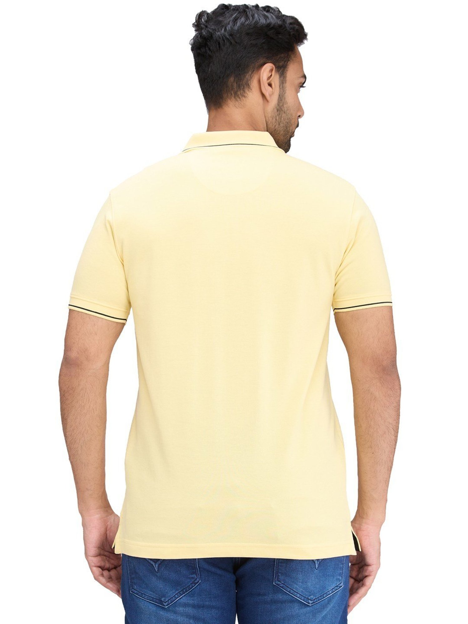 Park Avenue Yellow Slim Fit Polo T-Shirt
