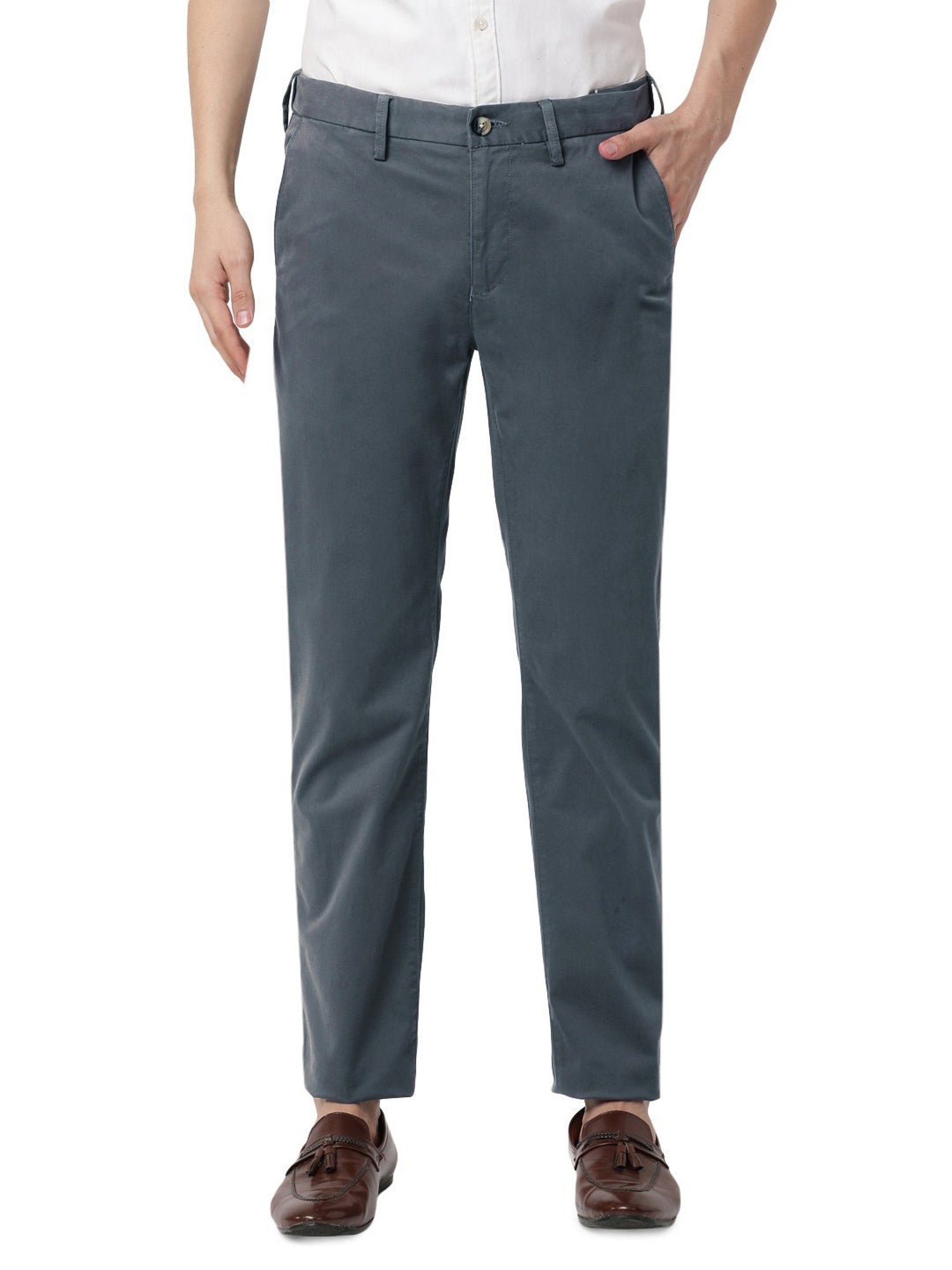 MinusOne Slate Grey Regular Fit Chinos