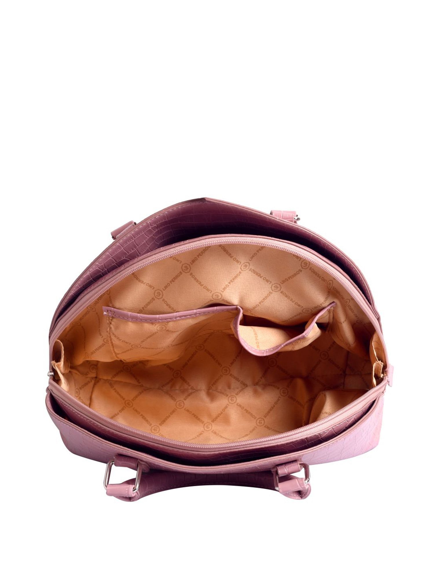 Lino Perros Peach Textured Medium Handbag