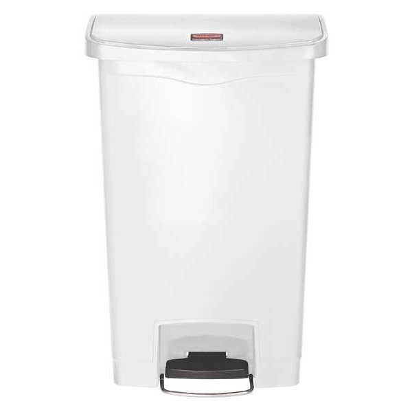 Rubbermaid - FG1883557 - Slim Jim Resin Step-On Container, Front Step Style, 13 gal, White