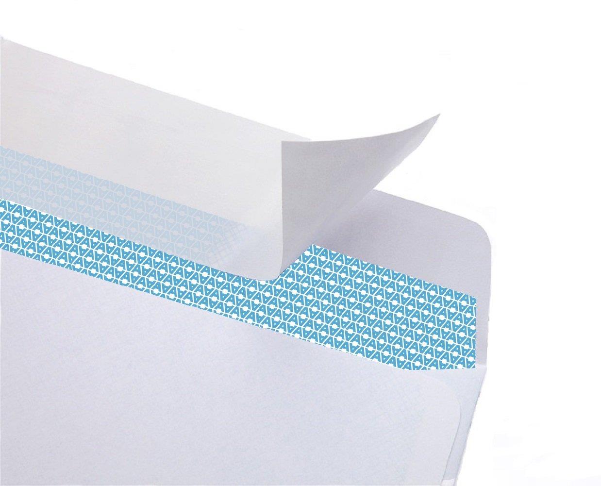 #10 Security SELF-SEAL Envelopes, Windowless Design, Premium Security Tint Pattern for Secure Mailing, Ultra Strong QUICK-SEAL Closure - Size 4-1/8 x 9-1/2 Inches - White - 24 LB - 500 Count (34010)