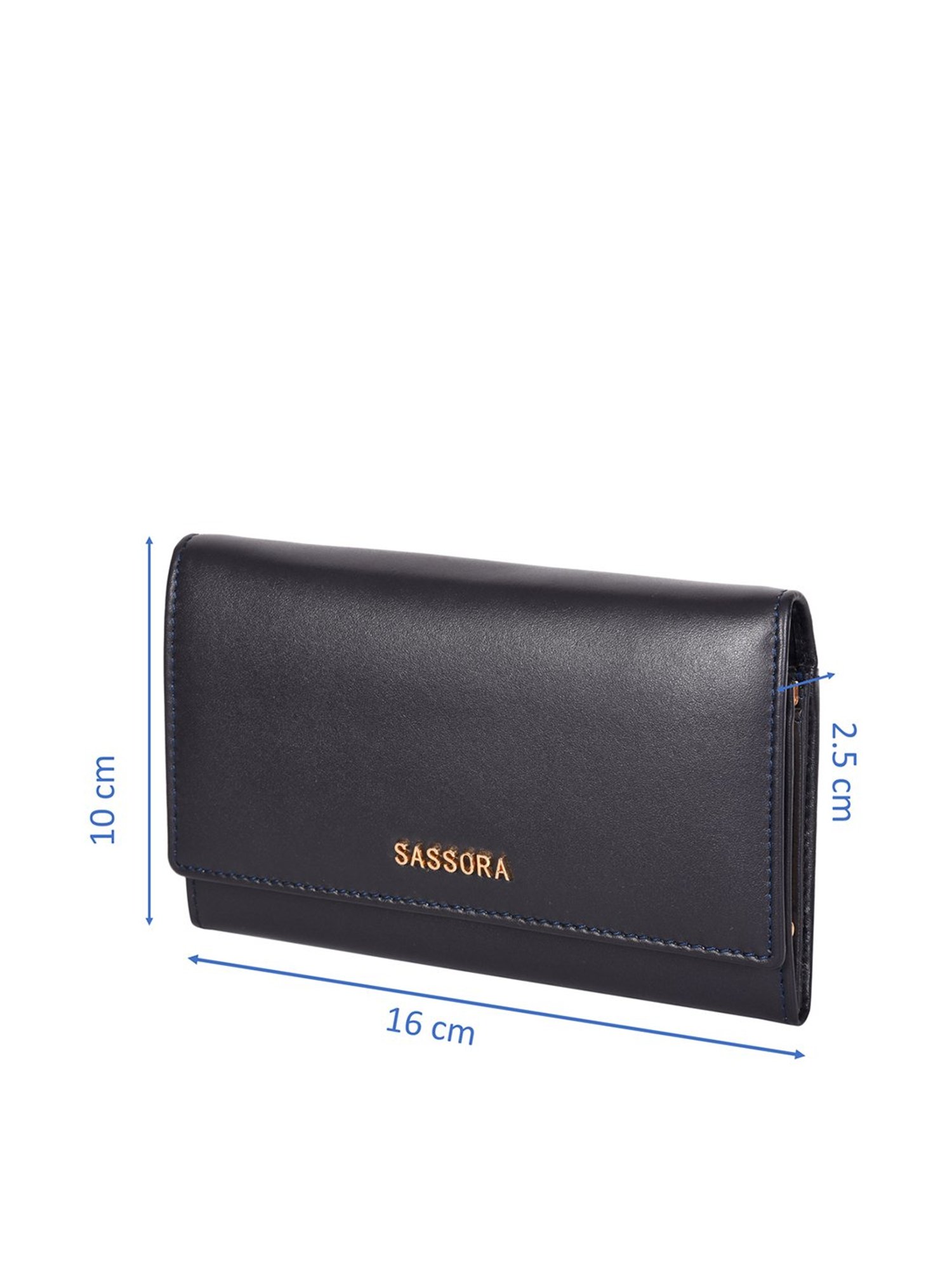 SASSORA Navy Solid Rfid Wallet for Women
