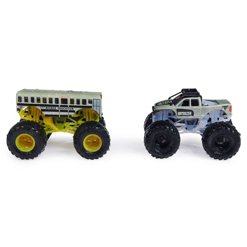 Monster Jam Official Higher Education vs. BroDozer Color-Changing Die-Cast Monster Trucks - 1:64 Scale