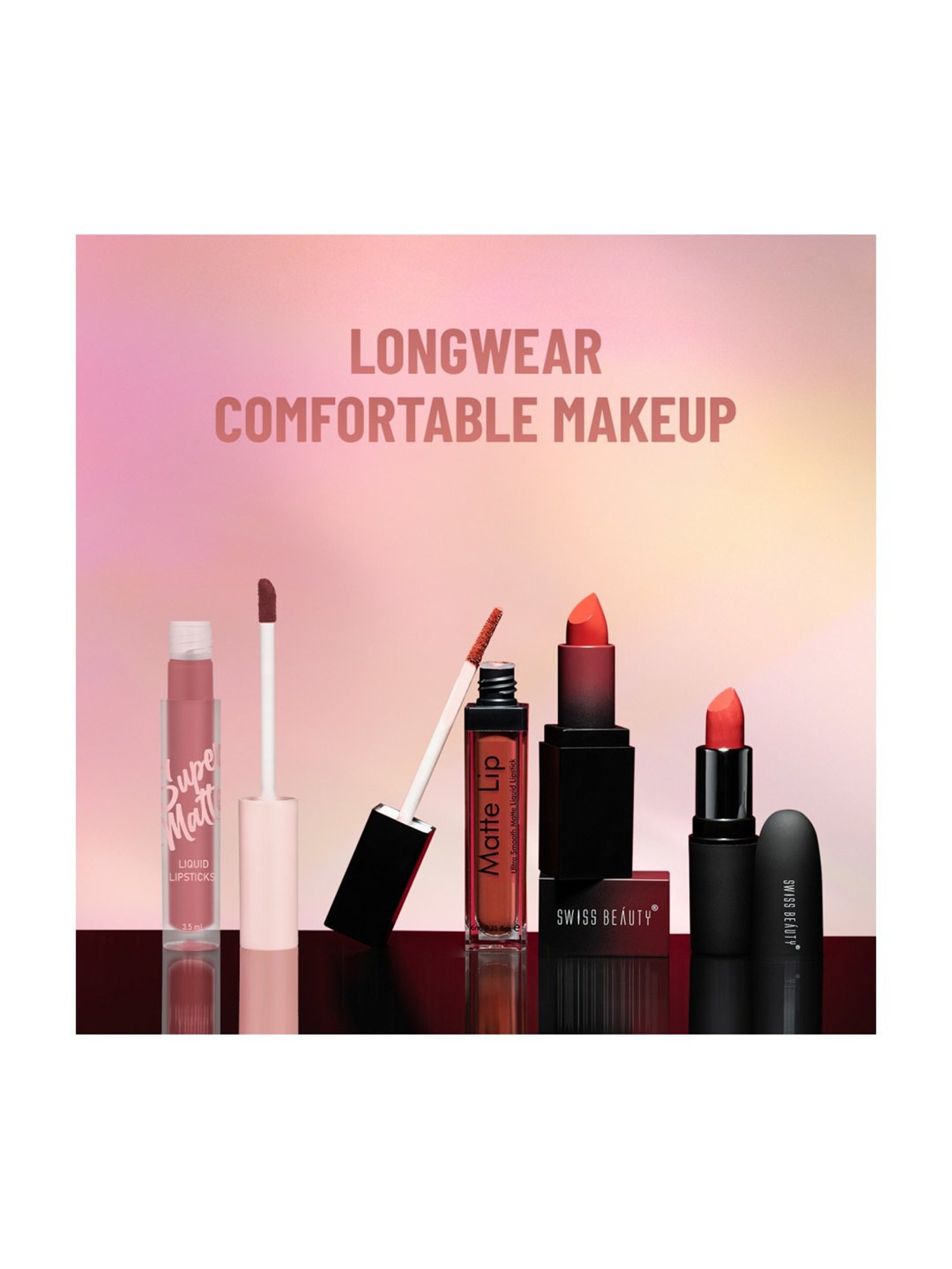 SWISS BEAUTY Super Matte Liquid Lipstick Brick Cotta - 3.5 ml